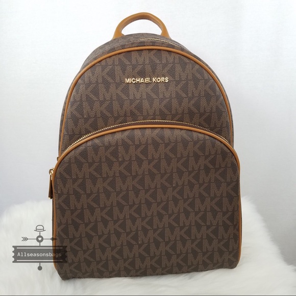 Michael Kors Large Abbey Brown backpack acorn bag - Picture 4 of 8